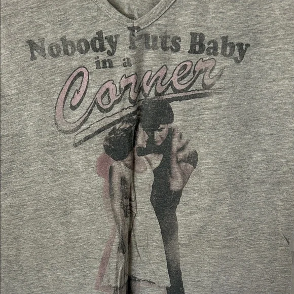 GAP Heather Gray V-Neck Dorty Dancing 🕺🏻 Graphic Tee - Picture 3 of 5